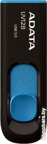 USB Flash A-Data DashDrive UV128 Black/Blue 64GB (AUV128-64G-RBE) фото 3