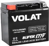 Мотоциклетный аккумулятор VOLAT YTX14-BS (14 А·ч)