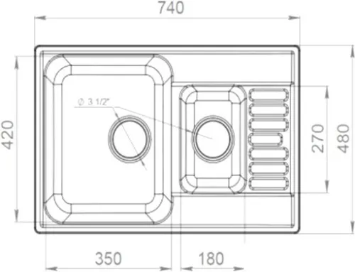 Кухонная мойка GranFest QUARZ Z-21K (серый) фото 4