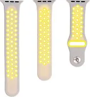 Ремешок Evolution AW40-SP01 для Apple Watch 38/40 мм (cold silver/fluo yellow)