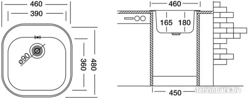 Кухонная мойка Ukinox Галант GAP460.480 --GT8K 0C- (с сифоном) фото 4