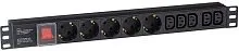 Блок розеток ExeGate ServerPro PDU-19H008 Al-5C135S-C14-SW