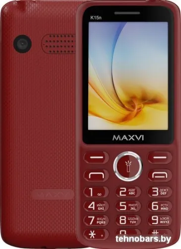 Мобильный телефон Maxvi K15n (винный красный) фото 3