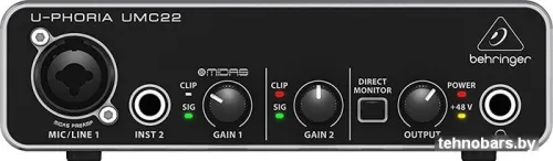 Аудиоинтерфейс BEHRINGER U-Phoria UMC22 фото 3