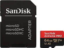 Карта памяти SanDisk Extreme PRO microSDXC SDSQXCU-064G-GN6MA 64GB (с адаптером)