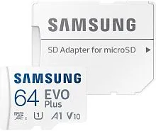 Карта памяти Samsung EVO Plus 2021 microSDXC 64GB (с адаптером)