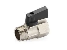 Кран шаровый MINI 1/2" нар.-вн. черная ручка General Fittings 7800L2N040400A