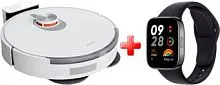 Робот-пылесос Xiaomi Robot Vacuum S20+ B108GL (международная версия, белый) + Умные часы Xiaomi Redmi Watch 3 (черный, международная версия) по акции