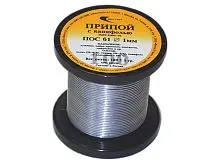 Припой ПОС 61 трубка, катушка ф1мм, с канифолью (100г) (Векта) (30108)
