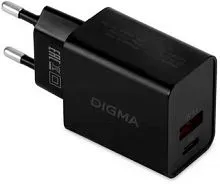 Сетевое зарядное Digma DGW2D (черный)