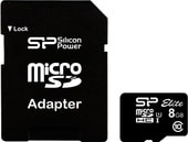 Карта памяти Silicon-Power microSDHC SP008GBSTHBU1V10SP 8GB (с адаптером)