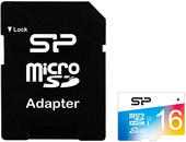 Карта памяти Silicon-Power Elite microSDHC UHS-I 16GB + адаптер [SP016GBSTHBU1V20SP]