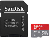 Карта памяти SanDisk Ultra microSDXC UHS-I (Class 10) 64Gb (SDSDQUI-064G)