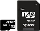 Карта памяти Apacer microSDHC (Class 10) 16GB + адаптер (AP16GMCSH10-R)