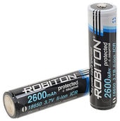 Аккумуляторы Robiton 18650 2600mAh с защитой [2.6/Li18650]