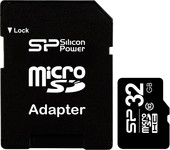 Карта памяти Silicon-Power microSDHC (Class 10) 32GB + адаптер (SP032GBSTH010V10-SP)