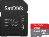 Карта памяти SanDisk microSDXC UHS-I (Class 10) 64GB + адаптер (SDSDQUI-064G-U46)
