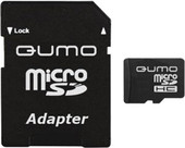 Карта памяти QUMO microSDHC (Class 4) 8GB + адаптер (QM8GMICSDHC4)