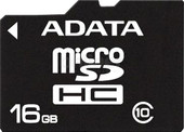 Карта памяти A-Data microSDHC (Class 10) 16GB + SD-адаптер (AUSDH16GCL10-RA1)