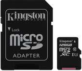 Карта памяти Kingston microSDXC UHS-I (Class 10) 128GB + адаптер [SDC10G2/128GB]