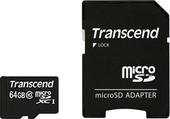 Карта памяти Transcend microSDXC Premium Class 10 64GB + адаптер [TS64GUSDXC10]