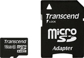 Карта памяти Transcend microSDHC (Class 10) 16GB + адаптер (TS16GUSDHC10)