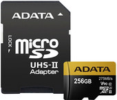 Карта памяти A-Data microSDXC UHS-II 256GB + адаптер [AUSDX256GUII3CL10-CA1]