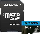 Карта памяти A-Data Premier AUSDH16GUICL10A1-RA1 microSDHC 16GB (с адаптером)