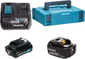 Аккумулятор с зарядным устройством Makita BL1021B + BL1850B + DC10SB (12В/2 Ah + 18В/5 Ah + 12В)