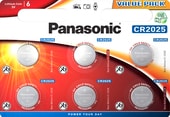 Батарейки Panasonic CR2025 6 шт. CR-2025EL/6B