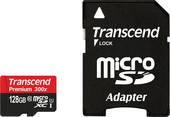 Карта памяти Transcend microSDXC UHS-I 300x Premium (Class 10) 128GB (TS128GUSDU1)