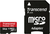 Карта памяти Transcend microSDXC UHS-I 400x Premium (Class 10) 64GB (TS64GUSDU1)