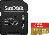 Карта памяти SanDisk Extreme microSDHC UHS-I + адаптер 32GB [SDSQXAF-032G-GN6AA]