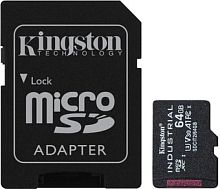 Карта памяти Kingston Industrial microSDHC SDCIT2/64GB 64GB (с адаптером)