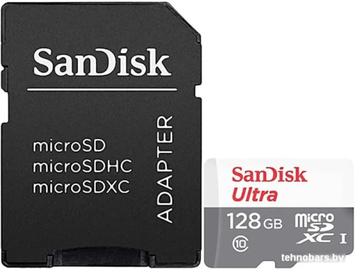 Карта памяти SanDisk Ultra microSDXC SDSQUNR-128G-GN6TA 128GB (с адаптером) фото 3