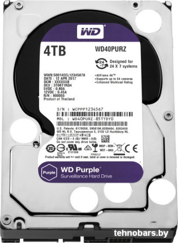 Жесткий диск WD Purple 4TB [WD40PURZ] фото 3