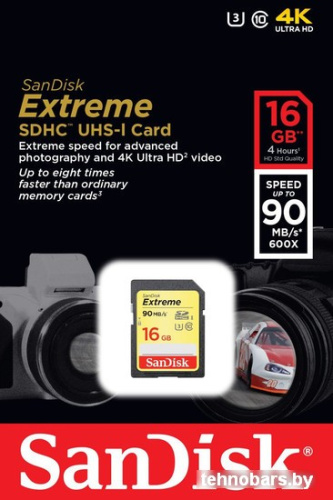 Карта памяти SanDisk Extreme SDHC Class 10 16GB [SDSDXNE-016G-GNCIN] фото 4