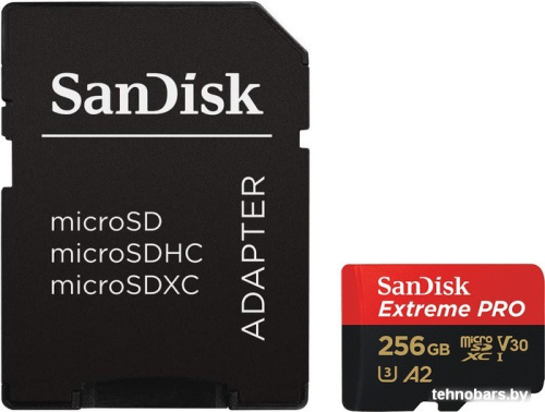 Карта памяти SanDisk Extreme PRO microSDXC SDSQXCD-256G-GN6MA 256GB (с адаптером) фото 3