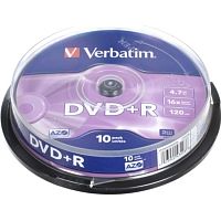 DVD-R диск Verbatim 4.7Gb 16x Verbatim DLP Matt Silver по 10 шт. CakeBox 043498