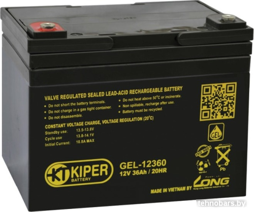 Аккумулятор для ИБП Kiper GEL-12360 (12В/36 А·ч) фото 3