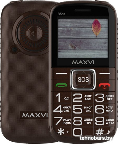 Кнопочный телефон Maxvi B5ds (коричневый) фото 3