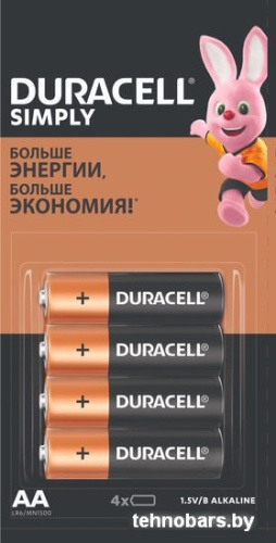 Батарейки DURACELL Simply AA LR6 4 шт. фото 3