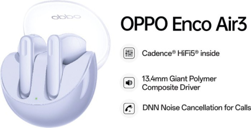 Наушники Oppo Enco Air 3 (сиреневый) фото 4