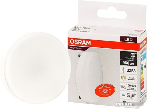 Светодиодная лампа Osram LV GX53100 12 SW/830 230V GX53 10X1 RU фото 4