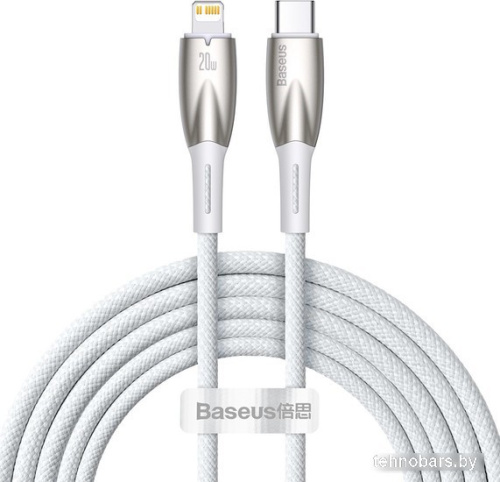 Кабель Baseus Glimmer Series Fast Charging Data Cable 100W USB Type-A - Type-C (2 м, белый) фото 3