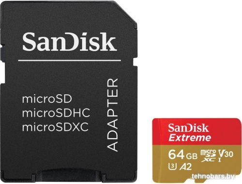 Карта памяти SanDisk Extreme microSDXC SDSQXA2-064G-GN6MA 64GB (с адаптером) фото 3