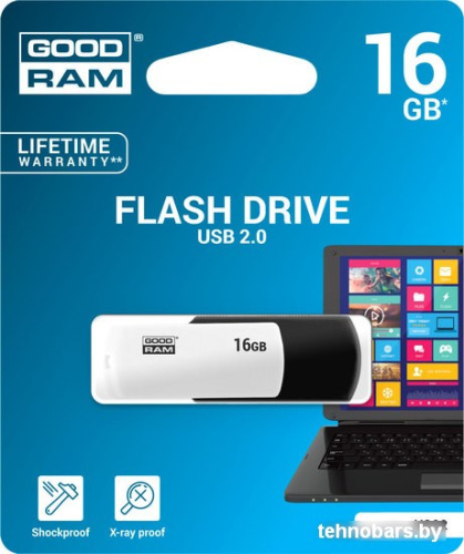 USB Flash GOODRAM UCO2 16GB (черный/белый) [UCO2-0160KWR11] фото 4