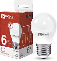 Светодиодная лампочка In Home LED-Шар-VC 6Вт 230В Е27 4000К 570Лм 4690612020532