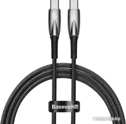 Кабель Baseus Glimmer Series Fast Charging Data Cable USB Type-C - Type-C 100W CADH000701 (1 м, черный) фото 3
