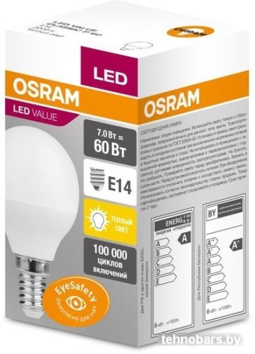 Светодиодная лампа Osram LED Value P45 E14 7 Вт 3000 К фото 4